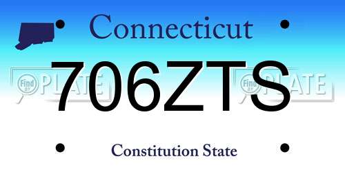 706ZTS Connecticut License Plate