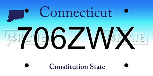 706ZWX Connecticut License Plate