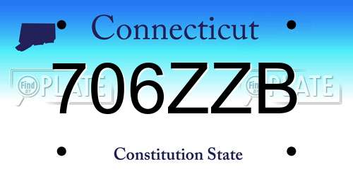 706ZZB Connecticut License Plate