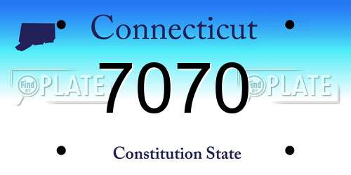 7070 Connecticut License Plate