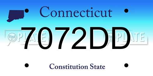 7072DD Connecticut License Plate