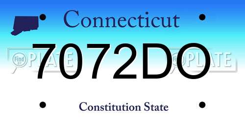 7072DO Connecticut License Plate