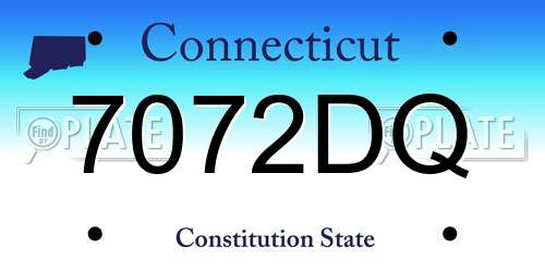 7072DQ Connecticut License Plate