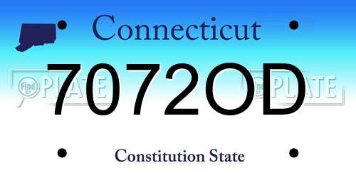 7072OD Connecticut License Plate