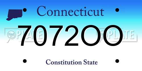 7072OO Connecticut License Plate