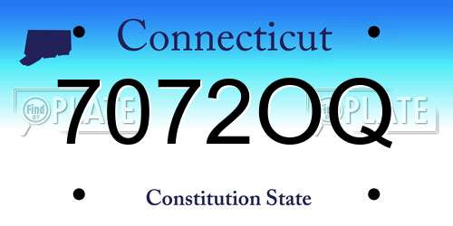 7072OQ Connecticut License Plate
