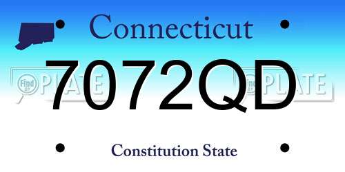 7072QD Connecticut License Plate