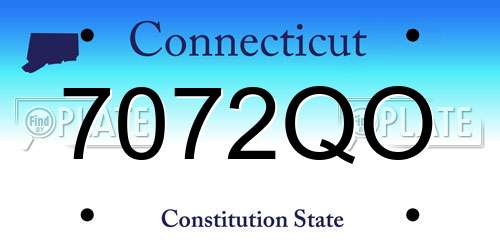7072QO Connecticut License Plate