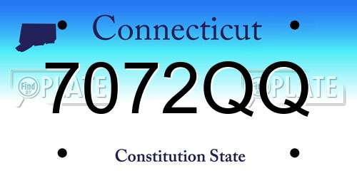 7072QQ Connecticut License Plate