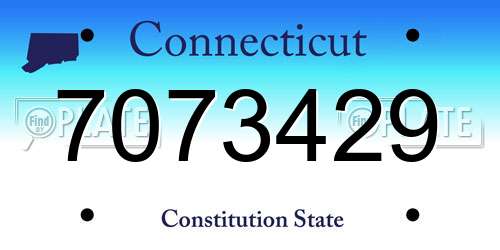 7073429 Connecticut License Plate
