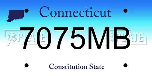 7075MB Connecticut License Plate