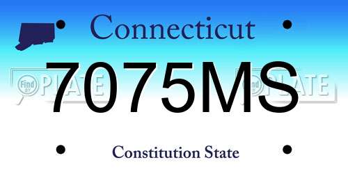 7075MS Connecticut License Plate