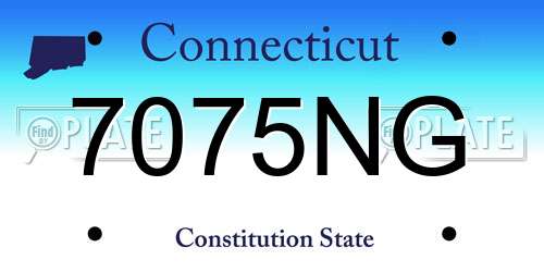 7075NG Connecticut License Plate