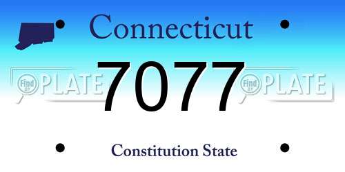 7077 Connecticut License Plate