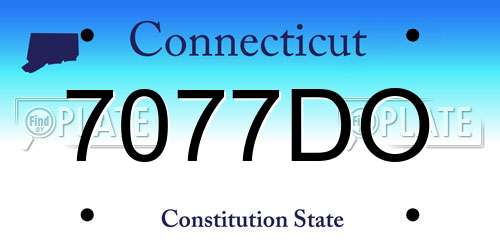 7077DO Connecticut License Plate