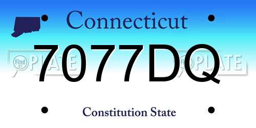 7077DQ Connecticut License Plate