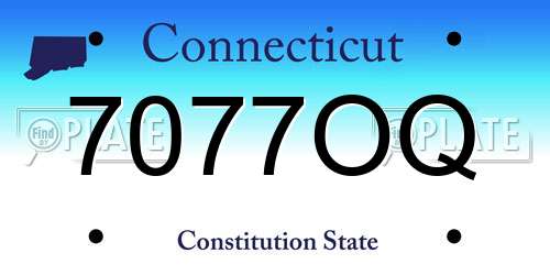 7077OQ Connecticut License Plate