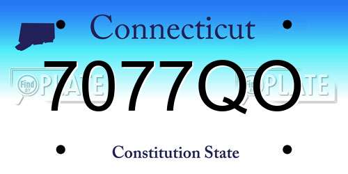 7077QO Connecticut License Plate