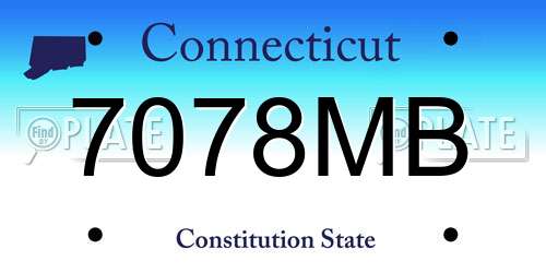 7078MB Connecticut License Plate