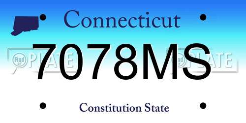 7078MS Connecticut License Plate