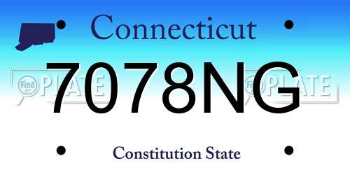 7078NG Connecticut License Plate