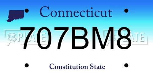 707BM8 Connecticut License Plate