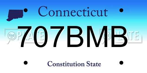 707BMB Connecticut License Plate
