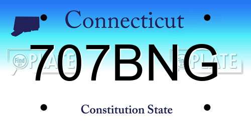 707BNG Connecticut License Plate