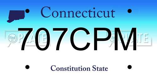 707CPM Connecticut License Plate