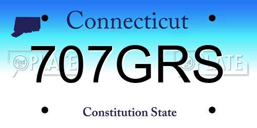 707GRS Connecticut License Plate