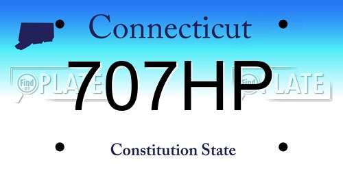 707HP Connecticut License Plate