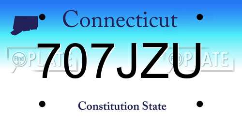 707JZU Connecticut License Plate