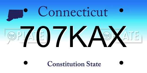 707KAX Connecticut License Plate