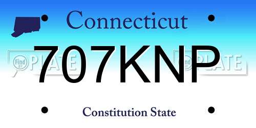 707KNP Connecticut License Plate