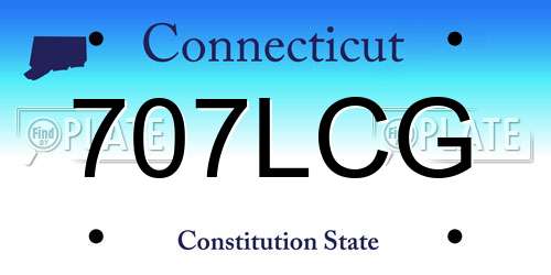 707LCG Connecticut License Plate