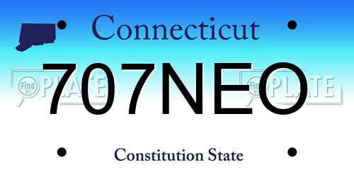 707NEO Connecticut License Plate