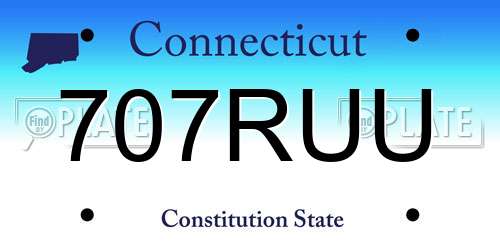 707RUU Connecticut License Plate