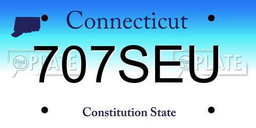 707SEU Connecticut License Plate
