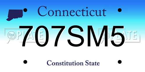 707SM5 Connecticut License Plate