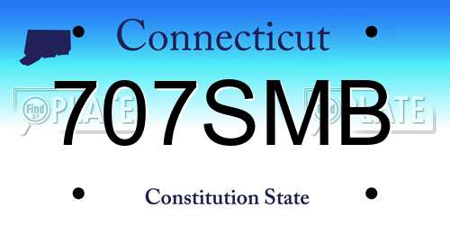 707SMB Connecticut License Plate