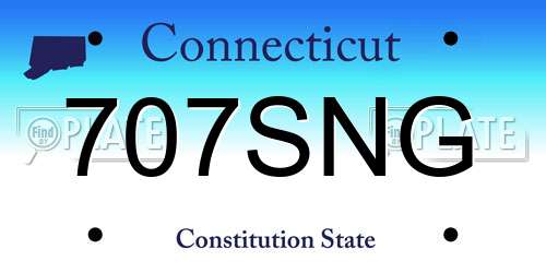 707SNG Connecticut License Plate