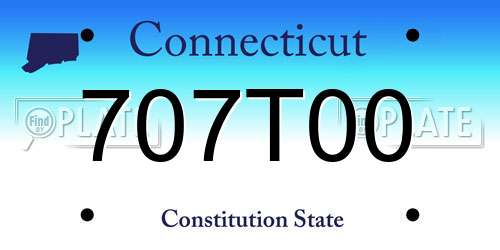 707T00 Connecticut License Plate