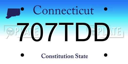 707TDD Connecticut License Plate