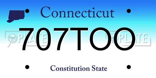 707TOO Connecticut License Plate
