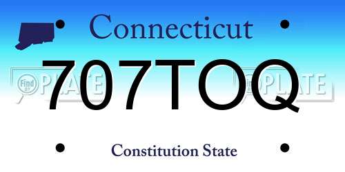 707TOQ Connecticut License Plate