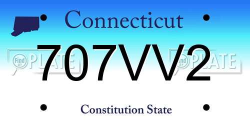707VV2 Connecticut License Plate