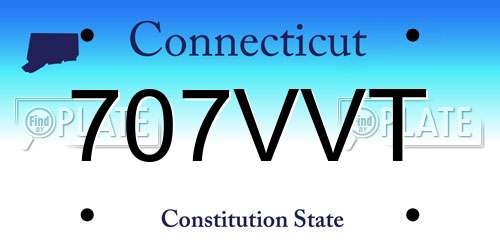 707VVT Connecticut License Plate