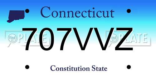 707VVZ Connecticut License Plate