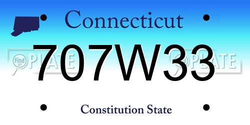 707W33 Connecticut License Plate