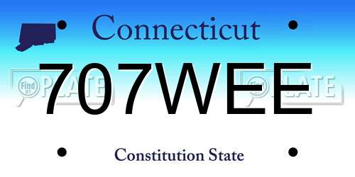 707WEE Connecticut License Plate